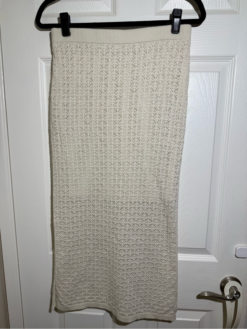 a new day Cream Textured Knit Midi Skirt
